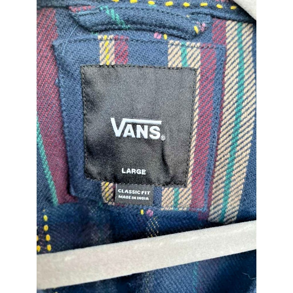 Vans Cropped Striped Jacket Raw Hem Canvas Denim Feel Women’s Large Y2K - Picture 4 of 15